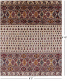 Ivory Tribal Persian Gabbeh Hand Knotted Wool Rug - 8' 3" X 9' 10" - Golden Nile