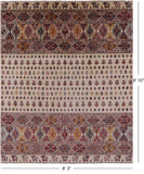 Ivory Tribal Persian Gabbeh Hand Knotted Wool Rug - 8' 3" X 9' 10" - Golden Nile