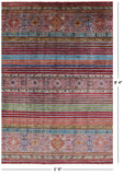 Khorjin Persian Gabbeh Hand Knotted Wool Rug - 5' 9" X 8' 4" - Golden Nile