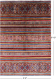 Khorjin Persian Gabbeh Hand Knotted Wool Rug - 6' 8" X 9' 10" - Golden Nile