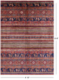 Tribal Persian Gabbeh Handmade Wool Rug - 4' 10" X 6' 8" - Golden Nile