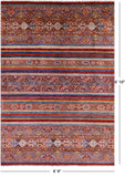 Khorjin Persian Gabbeh Handmade Wool Rug - 4' 9" X 6' 10" - Golden Nile
