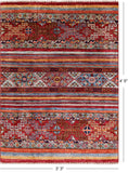 Khorjin Persian Gabbeh Handmade Wool Rug - 3' 3" X 4' 5" - Golden Nile