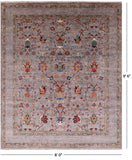 Peshawar Hand Knotted Wool Rug - 8' 0" X 9' 6" - Golden Nile