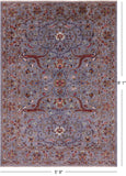 Grey Persian Tabriz Handmade Wool Rug - 5' 9" X 8' 1" - Golden Nile