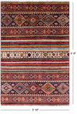 Khorjin Persian Gabbeh Hand Knotted Wool Rug - 3' 10" X 5' 9" - Golden Nile