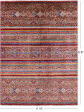 Khorjin Persian Gabbeh Hand Knotted Wool Rug - 4' 10" X 6' 6" - Golden Nile