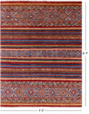 Khorjin Persian Gabbeh Hand Knotted Wool Rug - 5' 2" X 6' 7" - Golden Nile