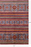 Khorjin Persian Gabbeh Hand Knotted Wool Rug - 4' 0" X 6' 0" - Golden Nile