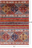Khorjin Persian Gabbeh Hand Knotted Wool Rug - 3' 3" X 4' 10" - Golden Nile
