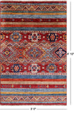 Khorjin Persian Gabbeh Handmade Wool Rug - 3' 0" X 4' 10" - Golden Nile