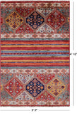 Khorjin Persian Gabbeh Hand Knotted Wool Rug - 3' 3" X 4' 10" - Golden Nile