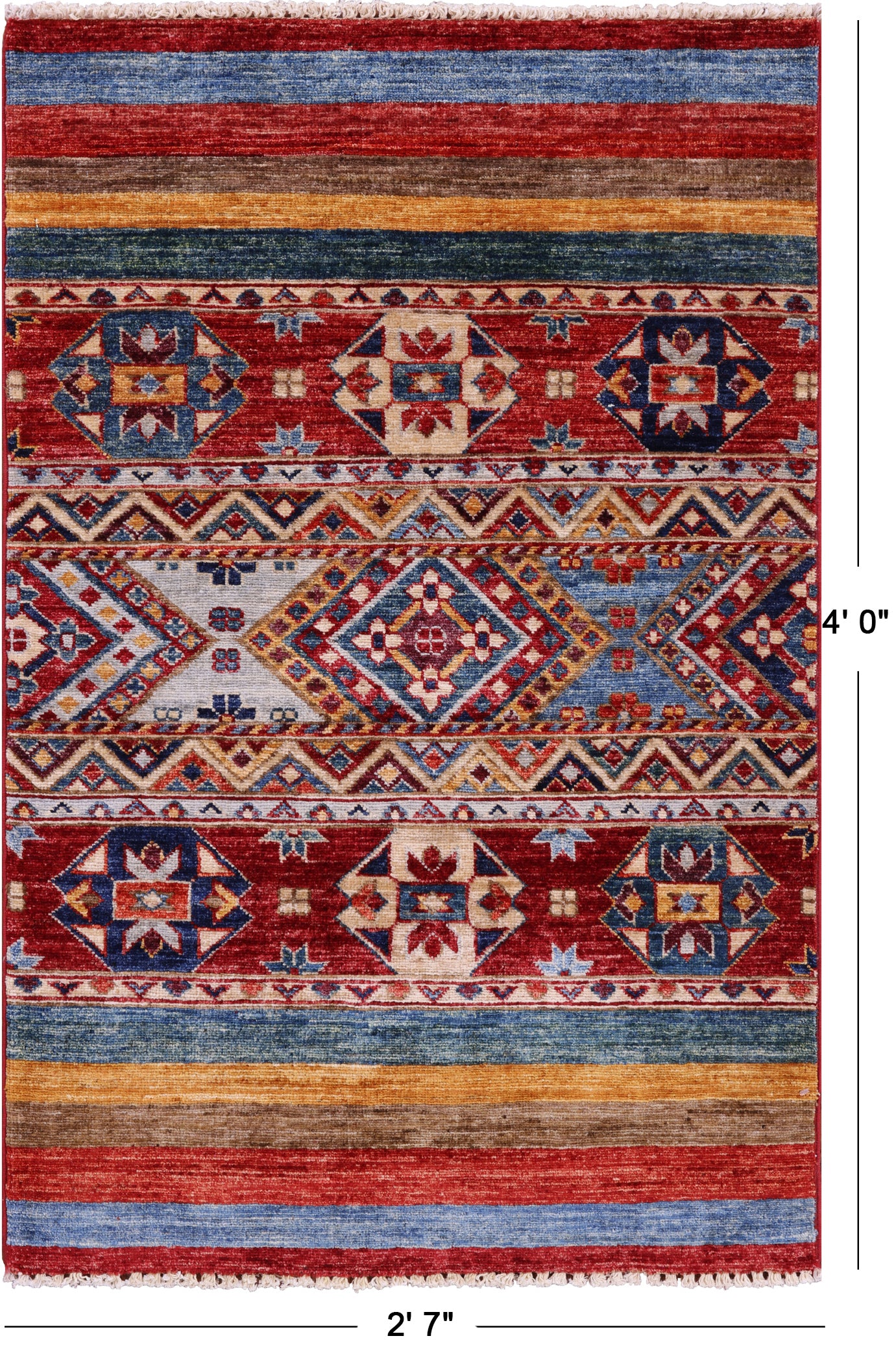 Khorjin Persian Gabbeh Hand Knotted Wool Rug - 2' 7" X 4' 0" - Golden Nile
