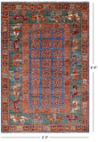 Antiqued Pazyryk Historical Design Hand Knotted Wool Rug - 3' 3" X 4' 9" - Golden Nile
