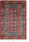 Antiqued Pazyryk Historical Design Handmade Wool Rug - 3' 3" X 4' 11" - Golden Nile