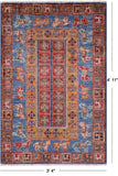 Antiqued Pazyryk Historical Design Handmade Wool Rug - 3' 4" X 4' 11" - Golden Nile