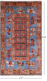 Antiqued Pazyryk Historical Design Hand Knotted Wool Rug - 2' 7" X 4' 6" - Golden Nile