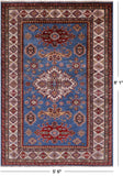 Blue Super Kazak Hand Knotted Wool Rug - 5' 6" X 8' 1" - Golden Nile