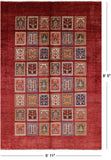 Red Garden Design Persian Handmade Wool Rug - 5' 11" X 8' 5" - Golden Nile