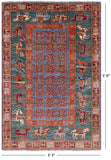 Antiqued Pazyryk Historical Design Hand Knotted Wool Rug - 3' 3" X 5' 0" - Golden Nile