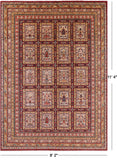 Garden Design Persian Hand Knotted Wool Rug - 8' 2" X 11' 4" - Golden Nile