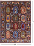 Brown Turkmen Ersari Hand Knotted Wool Rug - 5' 9" X 8' 0" - Golden Nile