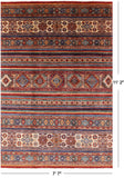 Khorjin Persian Gabbeh Handmade Wool Rug - 7' 7" X 11' 2" - Golden Nile