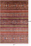 Khorjin Persian Gabbeh Hand Knotted Wool Rug - 6' 7" X 9' 9" - Golden Nile