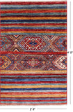 Khorjin Persian Gabbeh Hand Knotted Wool Rug - 2' 8" X 4' 0" - Golden Nile