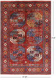 Red Turkmen Ersari Hand Knotted Wool Rug - 4' 10" X 7' 0" - Golden Nile