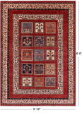 Red Garden Design Persian Hand Knotted Wool Rug - 5' 10" X 8' 0" - Golden Nile
