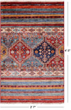 Khorjin Persian Gabbeh Hand Knotted Wool Rug - 2' 7" X 4' 0" - Golden Nile
