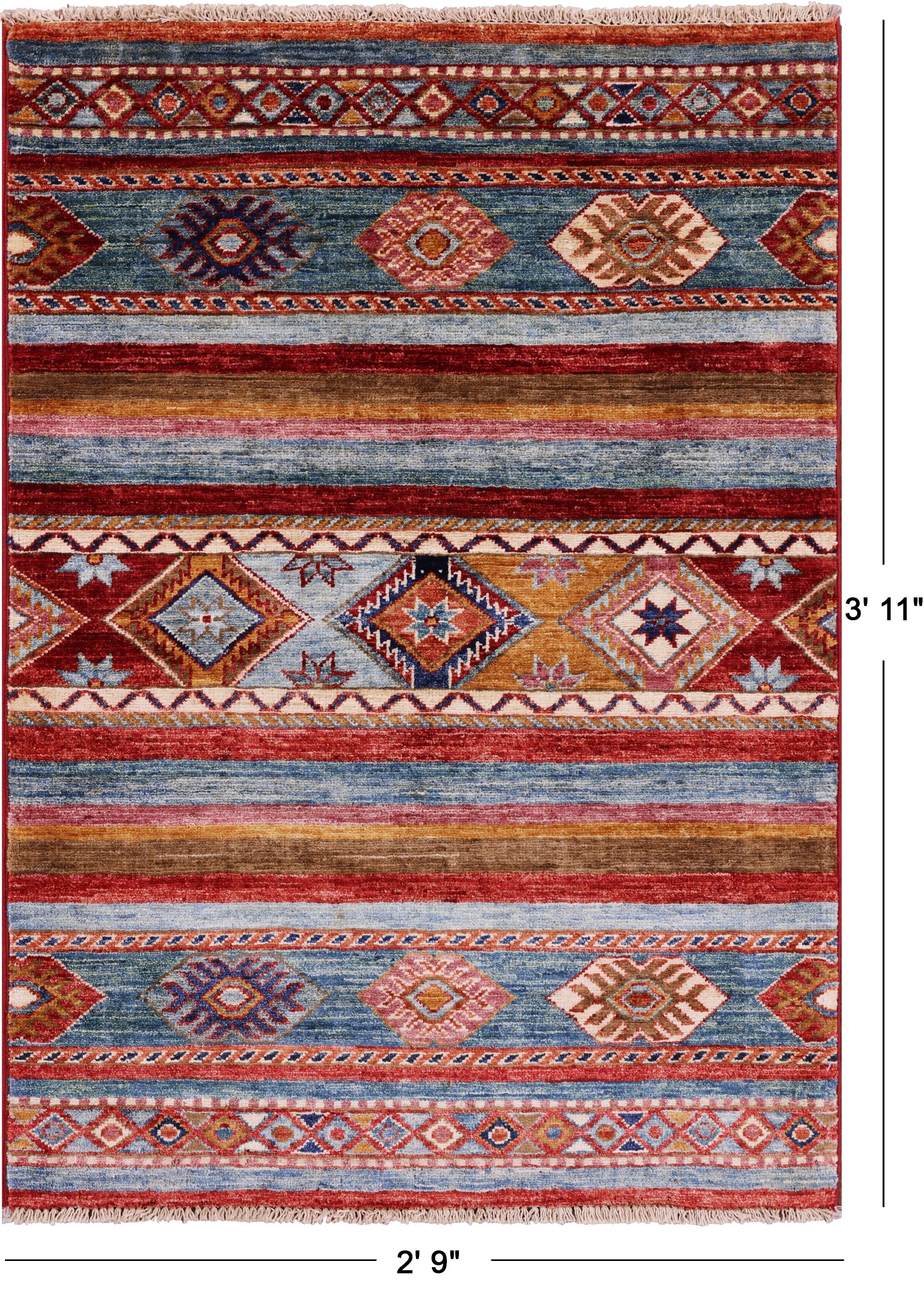 Khorjin Persian Gabbeh Handmade Wool Rug - 2' 9" X 3' 11" - Golden Nile