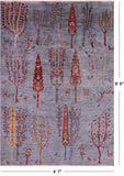 Tribal Persian Gabbeh Handmade Wool Rug - 4' 7" X 6' 6" - Golden Nile