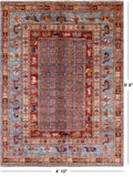 Antiqued Pazyryk Historical Design Handmade Wool Rug - 4' 10" X 6' 6" - Golden Nile