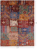 Super Kazak Hand Knotted Wool Rug - 5' 7" X 7' 7" - Golden Nile