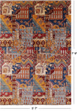 Super Kazak Hand Knotted Wool Rug - 5' 7" X 7' 9" - Golden Nile