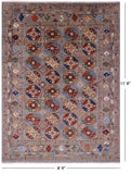 Turkmen Ersari Hand Knotted Wool Rug - 8' 9" X 11' 8" - Golden Nile