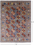 Turkmen Ersari Hand Knotted Wool Rug - 7' 10" X 9' 10" - Golden Nile