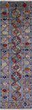 Blue Turkmen Ersari Hand Knotted Wool Runner Rug - 2' 10" X 9' 10" - Golden Nile