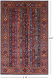 Shall Persian Gabbeh Hand Knotted Wool Rug - 5' 10" X 8' 9" - Golden Nile