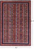 Shall Persian Gabbeh Handmade Wool Rug - 4' 2" X 5' 11" - Golden Nile