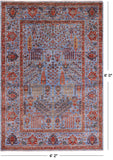 Blue Persian Ziegler Handmade Wool Rug - 4' 2" X 6' 0" - Golden Nile