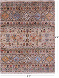 Khorjin Persian Gabbeh Hand Knotted Wool Rug - 5' 1" X 6' 8" - Golden Nile