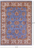 Blue Persian Tabriz Handmade Wool Rug - 4' 10" X 6' 8" - Golden Nile
