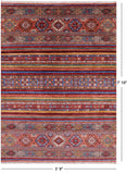 Khorjin Persian Gabbeh Hand Knotted Wool Rug - 5' 9" X 7' 10" - Golden Nile