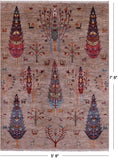 Tribal Persian Gabbeh Handmade Wool Rug - 5' 8" X 7' 8" - Golden Nile