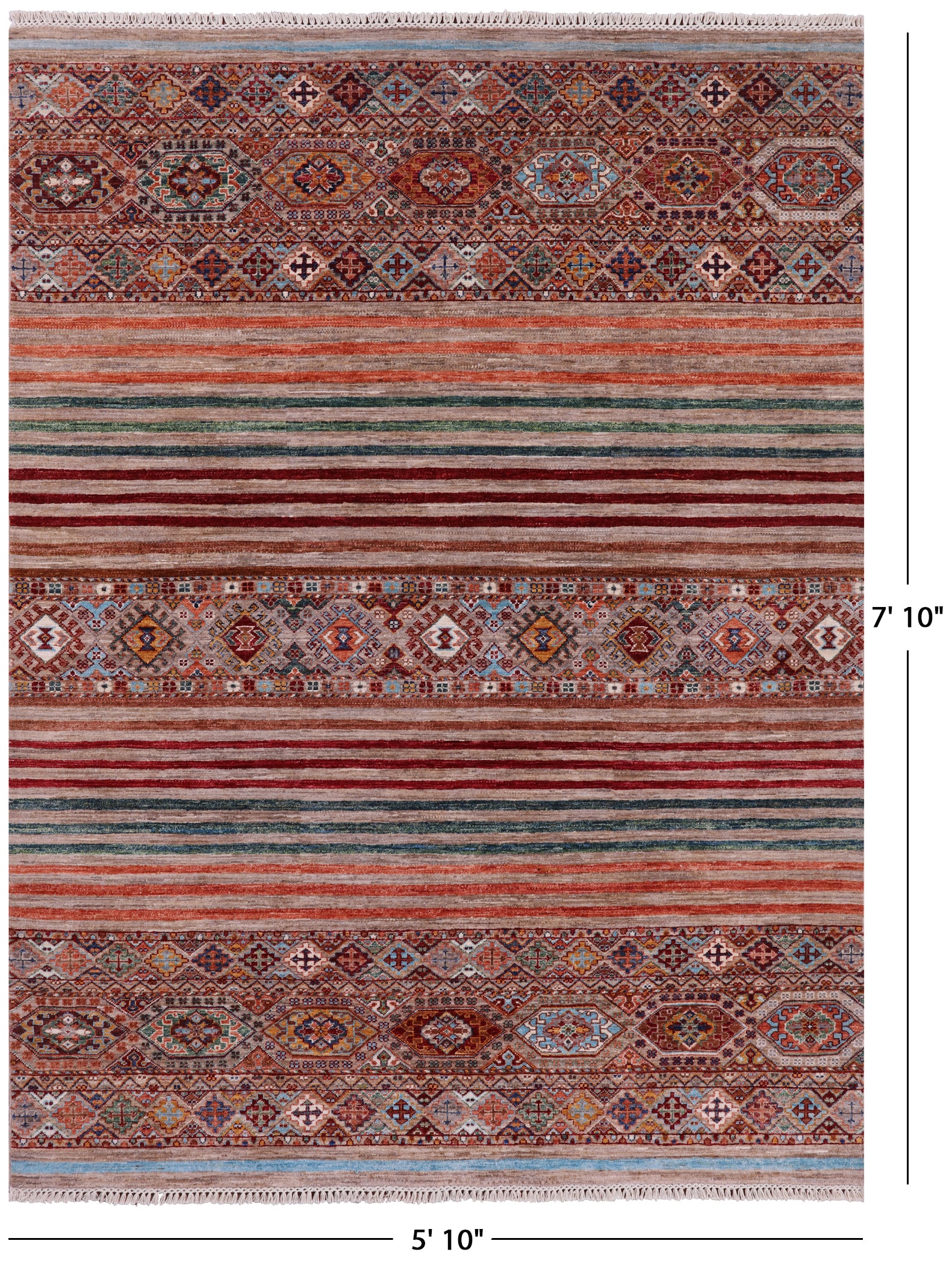 Khorjin Persian Gabbeh Handmade Wool Rug - 5' 10" X 7' 10" - Golden Nile