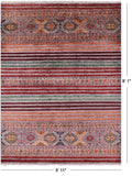 Khorjin Persian Gabbeh Handmade Wool Rug - 5' 11" X 8' 1" - Golden Nile