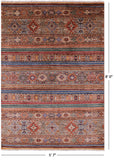 Khorjin Persian Gabbeh Hand Knotted Wool Rug - 5' 7" X 8' 0" - Golden Nile